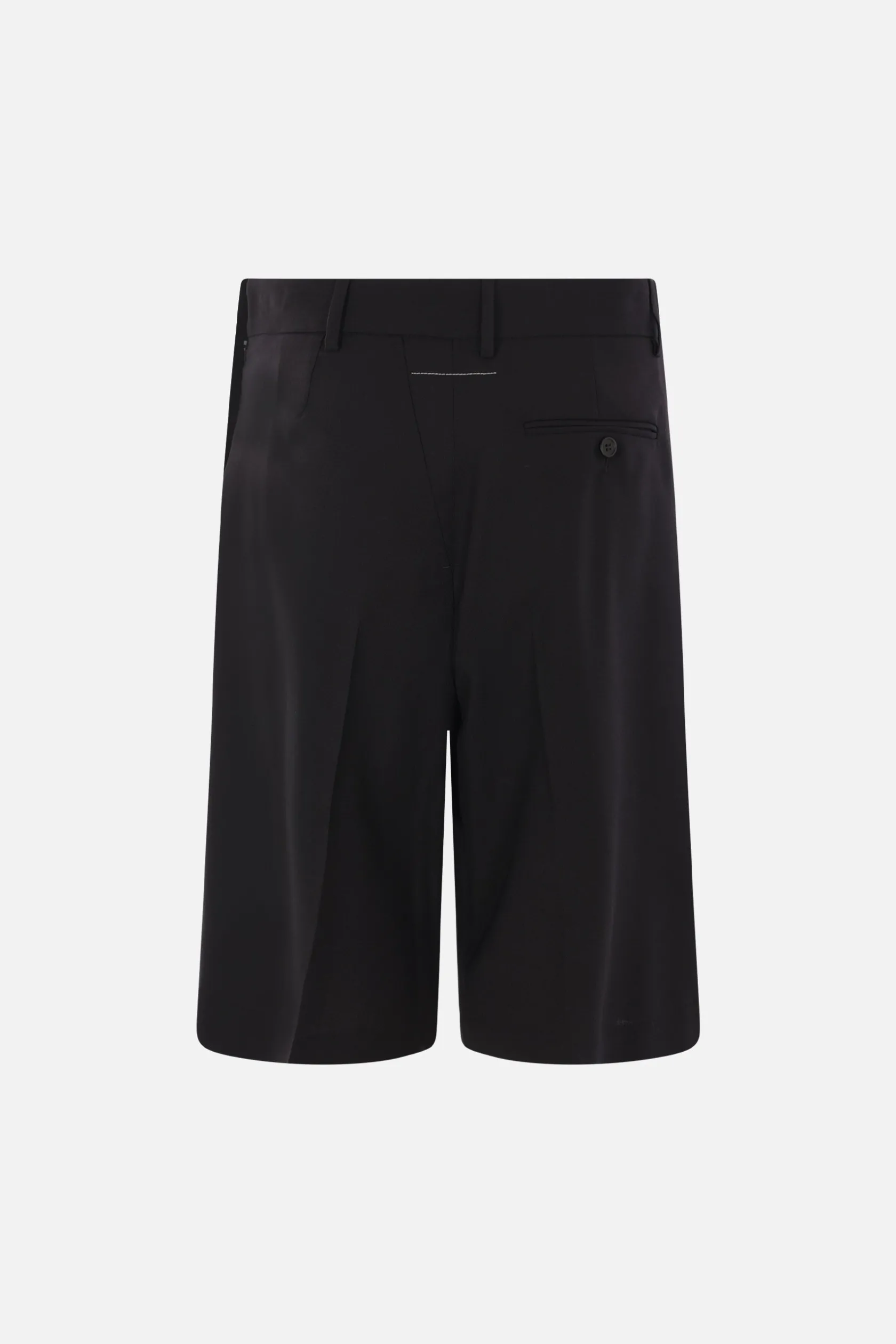 Pantaloni>MM6 pantalone corto destrutturato in lana Nero