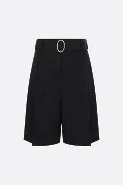 Pantaloni>JIL SANDER pantalone corto in gabardine con cintura Nero