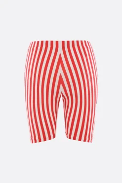 Pantaloni>DURAN LANTINK pantalone corto in jersey stretch a righe Rosso
