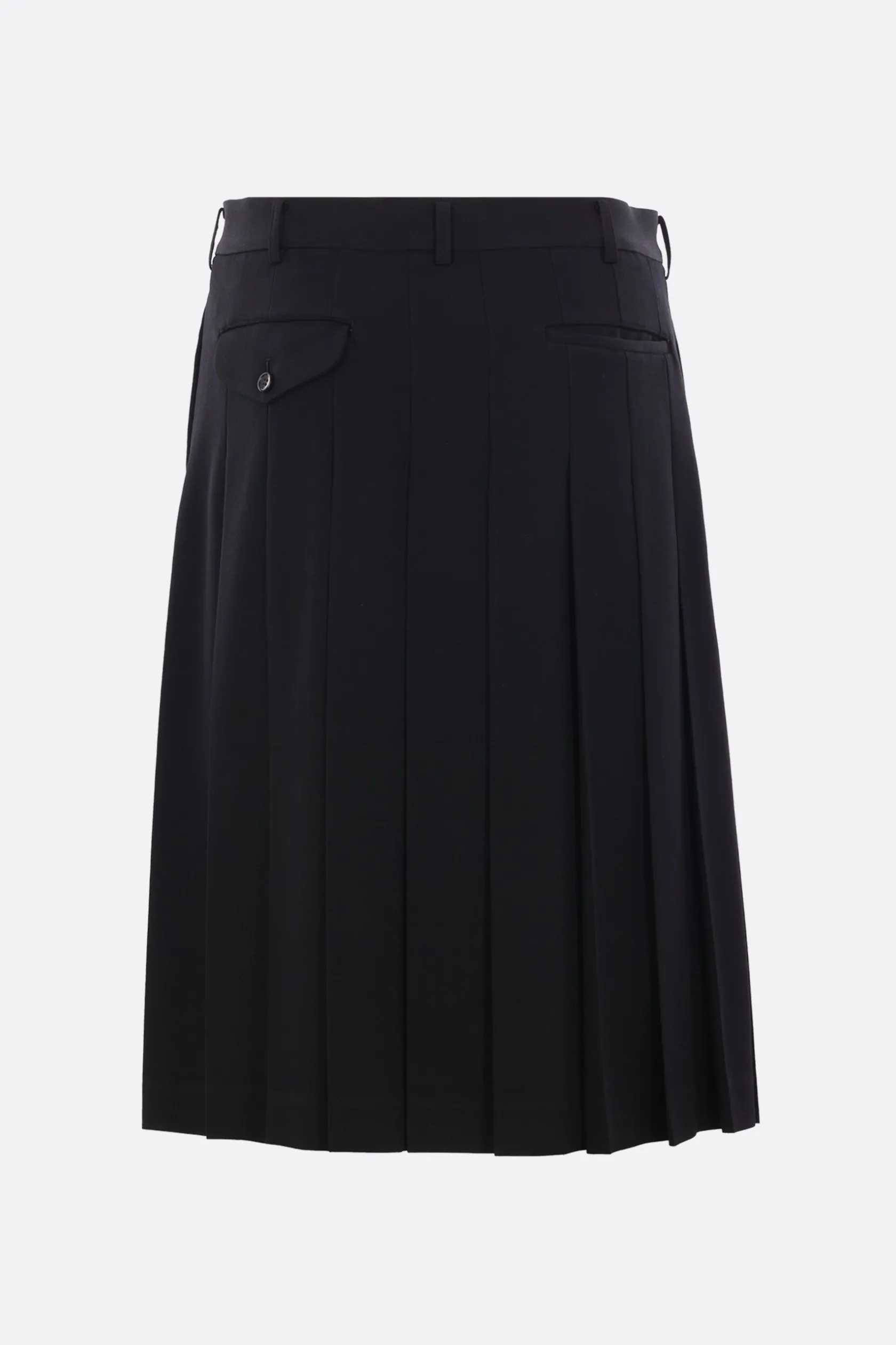 Pantaloni>COMME DES GARÇONS HOMME PLUS pantalone corto in lana plissé Nero