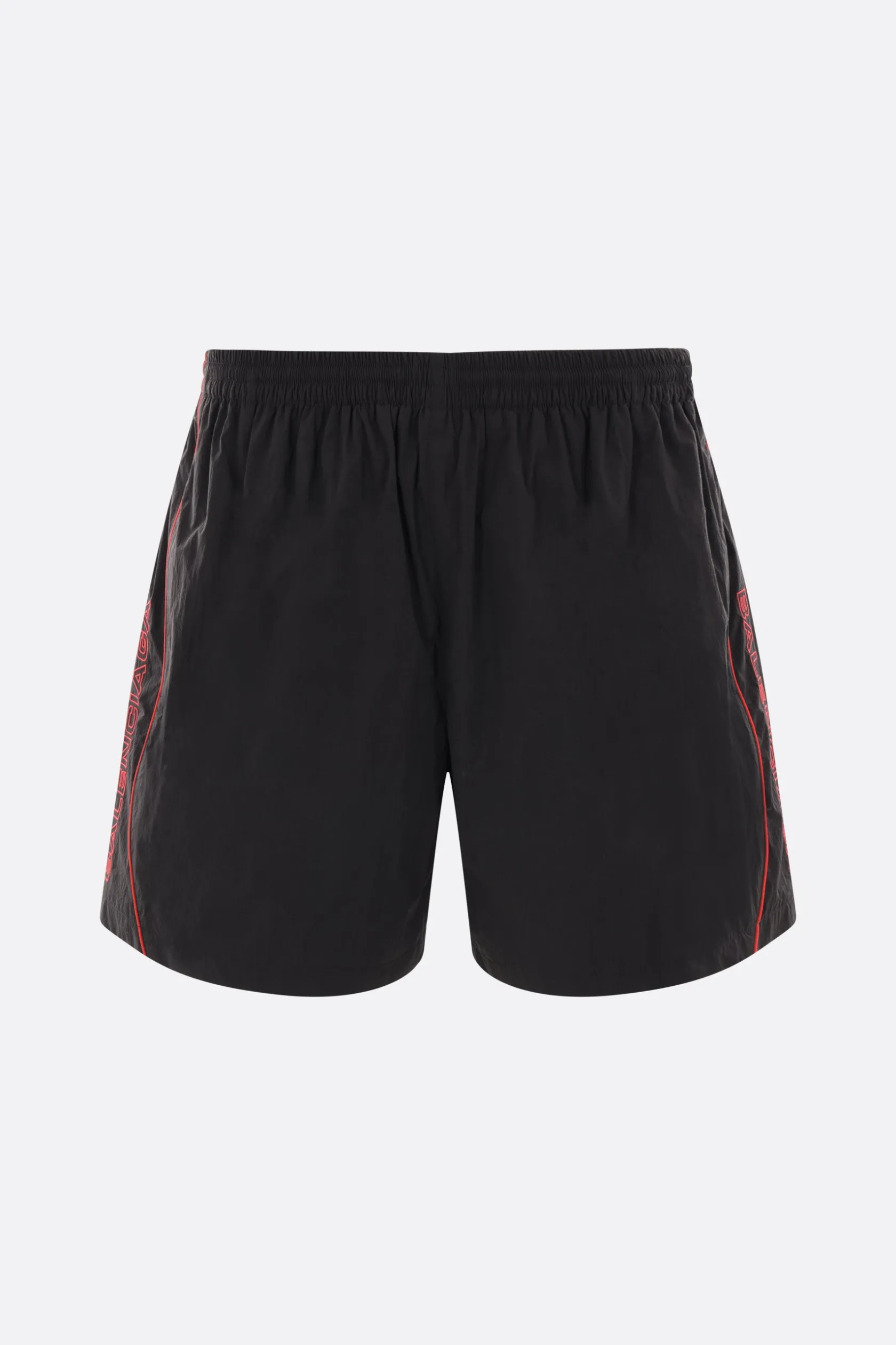 Pantaloni>BALENCIAGA pantalone corto in nylon ricamo logo Nero