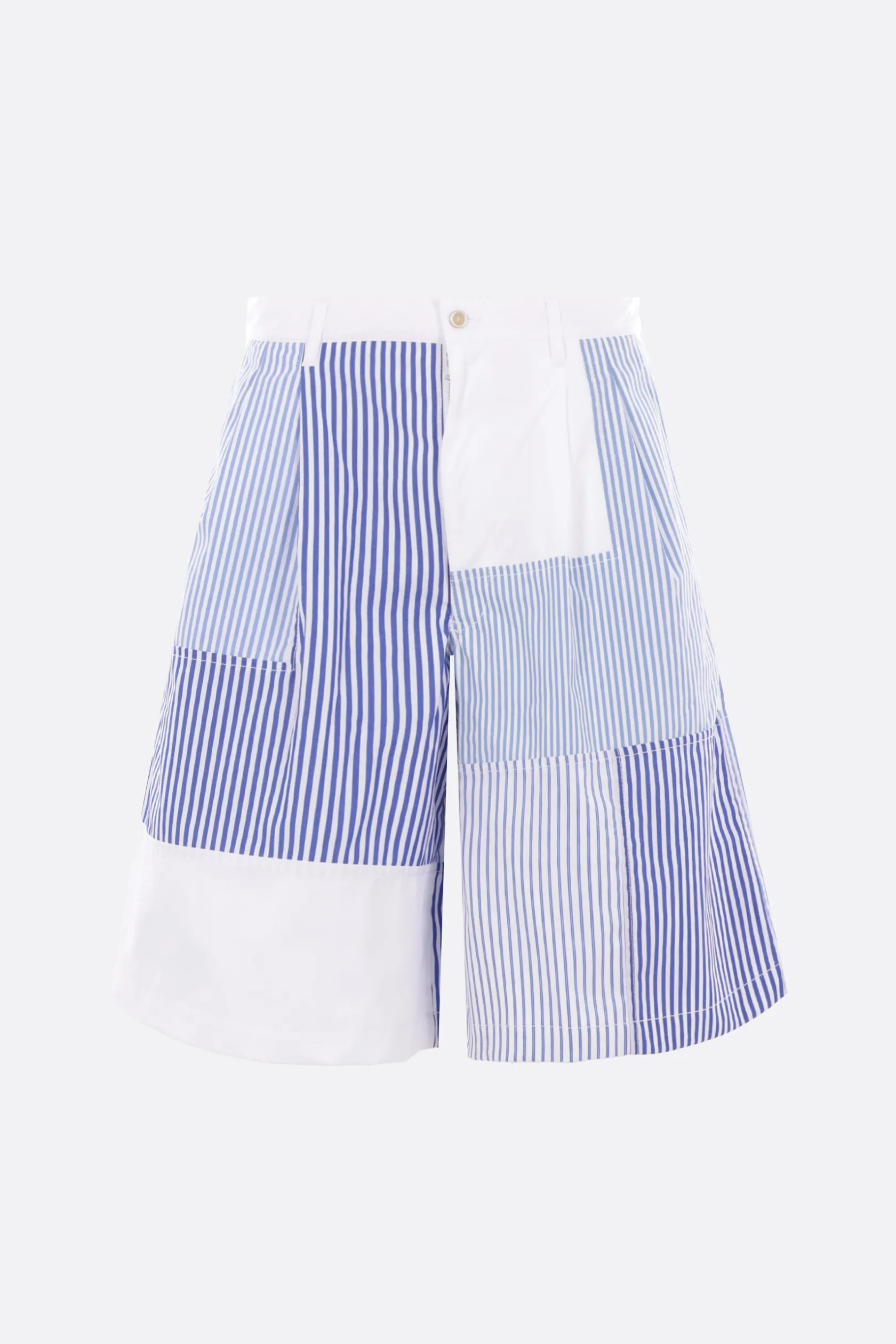 Pantaloni>COMME DES GARÇONS SHIRT pantalone corto in popeline a righe Bianco