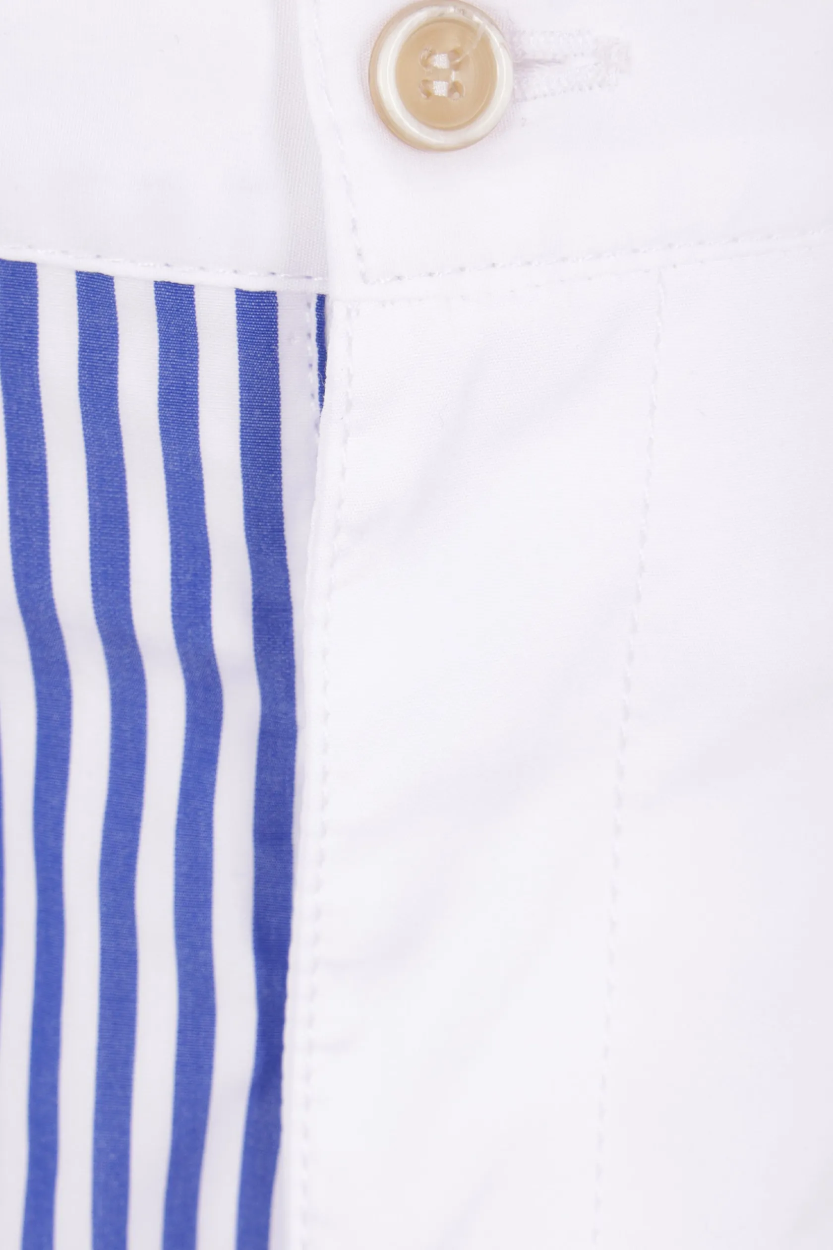 Pantaloni>COMME DES GARÇONS SHIRT pantalone corto in popeline a righe Bianco