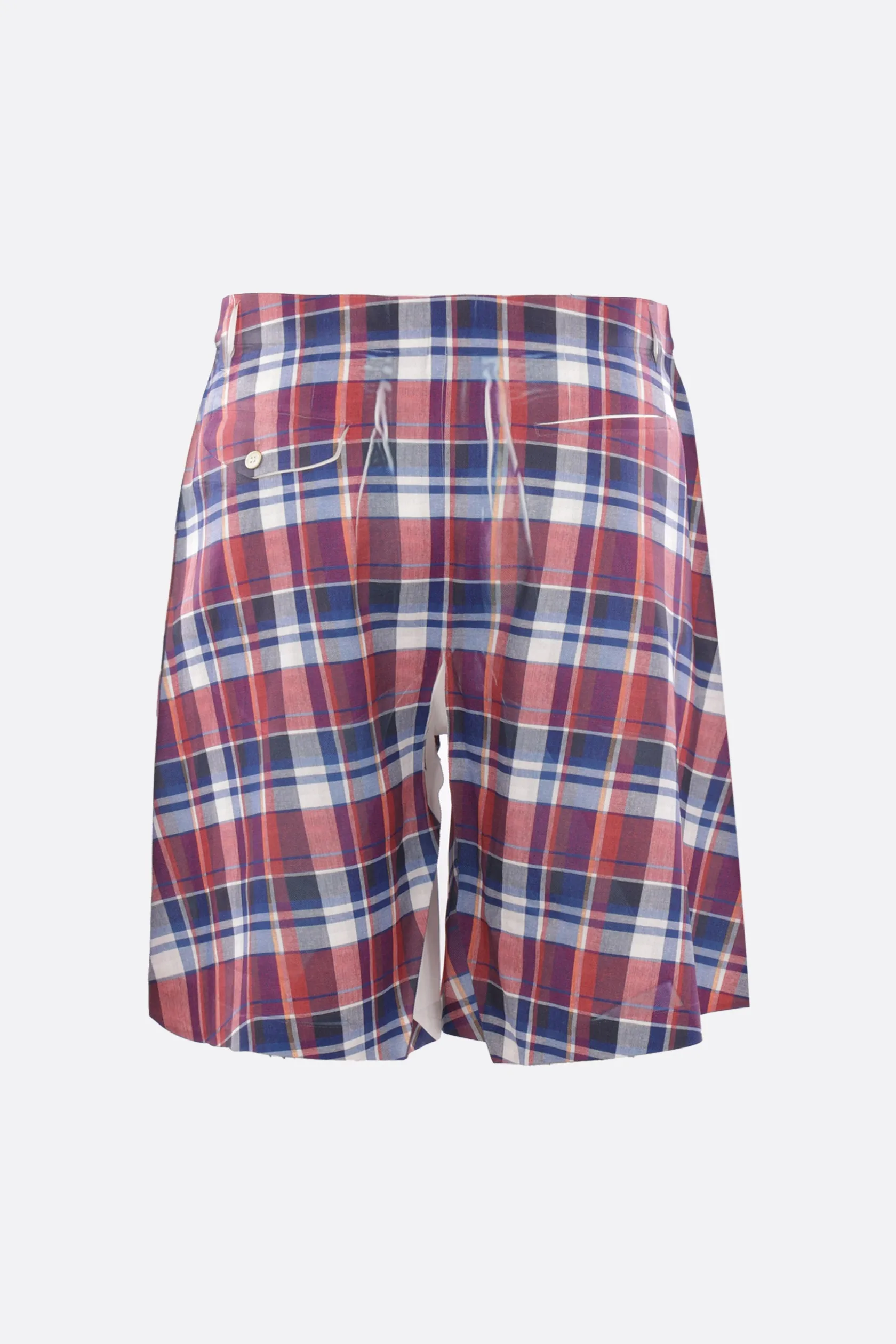 Pantaloni>COMME DES GARÇONS SHIRT pantalone corto in twill stampa check Rosso