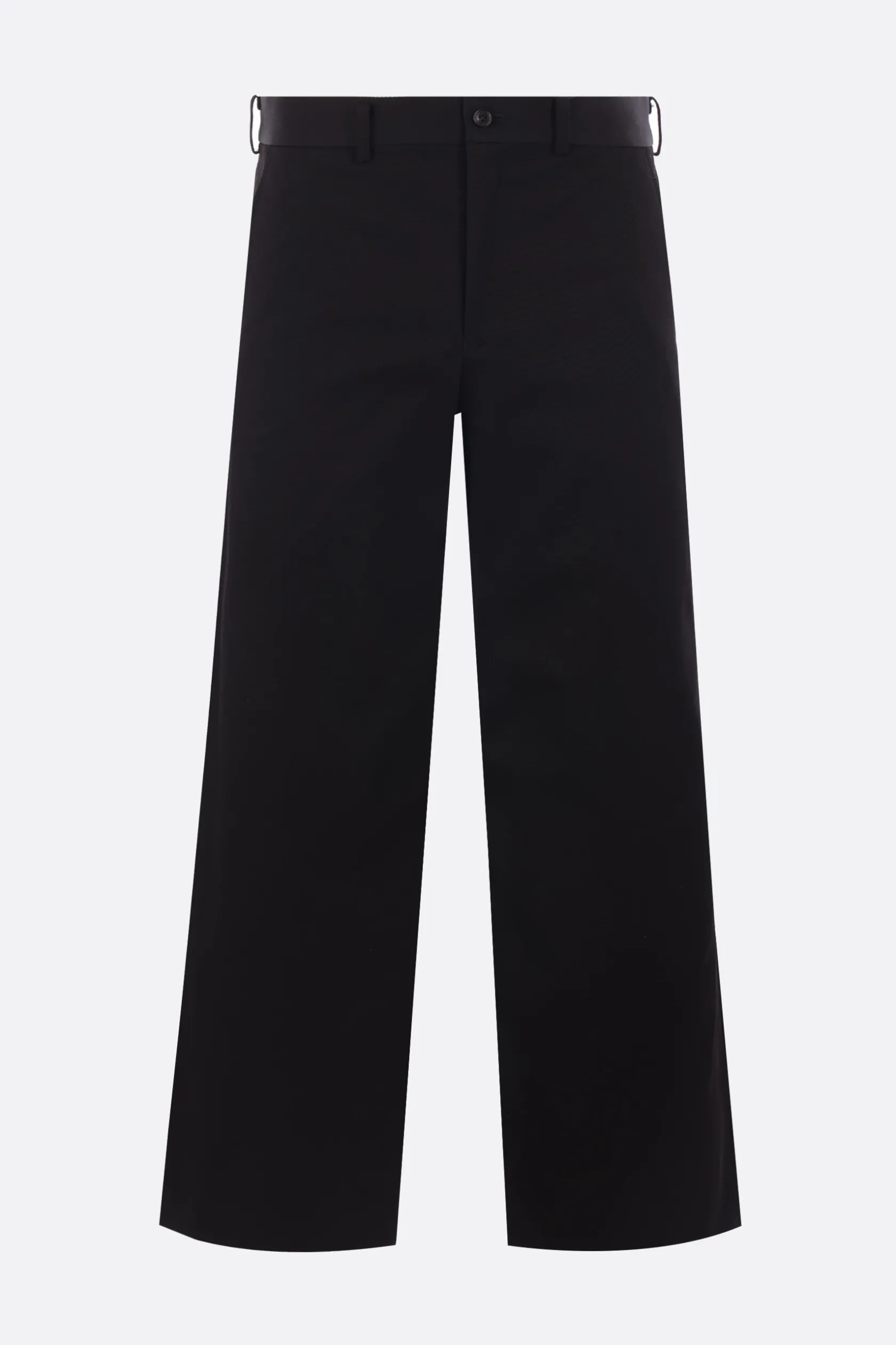 Pantaloni>BLACK COMME des GARÇONS pantalone cropped a gamba dritta in drill Nero