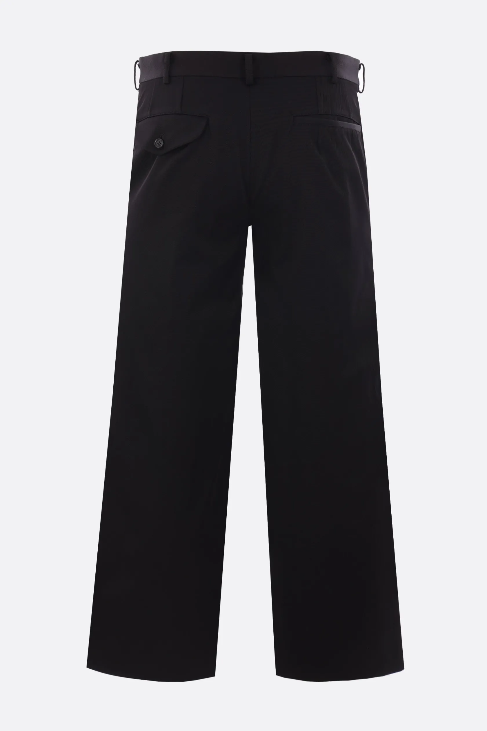 Pantaloni>BLACK COMME des GARÇONS pantalone cropped a gamba dritta in drill Nero