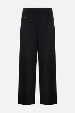 Pantaloni>10 CORSO COMO pantalone cropped a gamba larga in jersey Nero