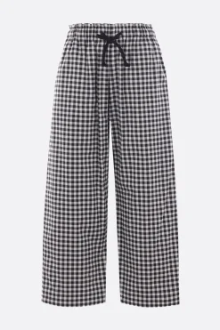 Pantaloni>TAO COMME DES GARÇONS pantalone cropped in cotone check Nero