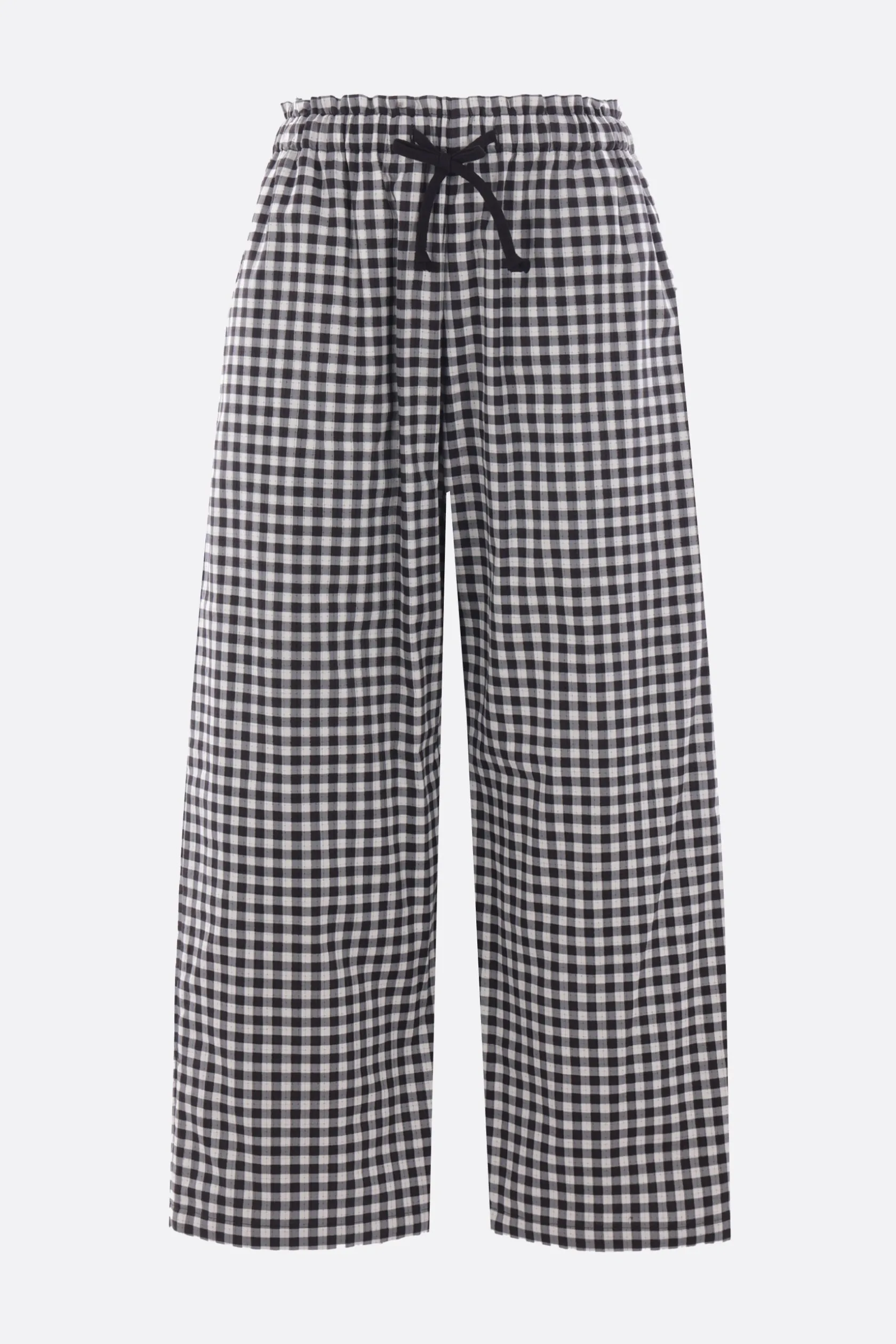 Pantaloni>TAO COMME DES GARÇONS pantalone cropped in cotone check Nero