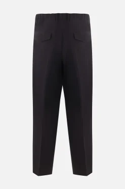 Pantaloni>JIL SANDER pantalone cropped in cotone compatto Nero