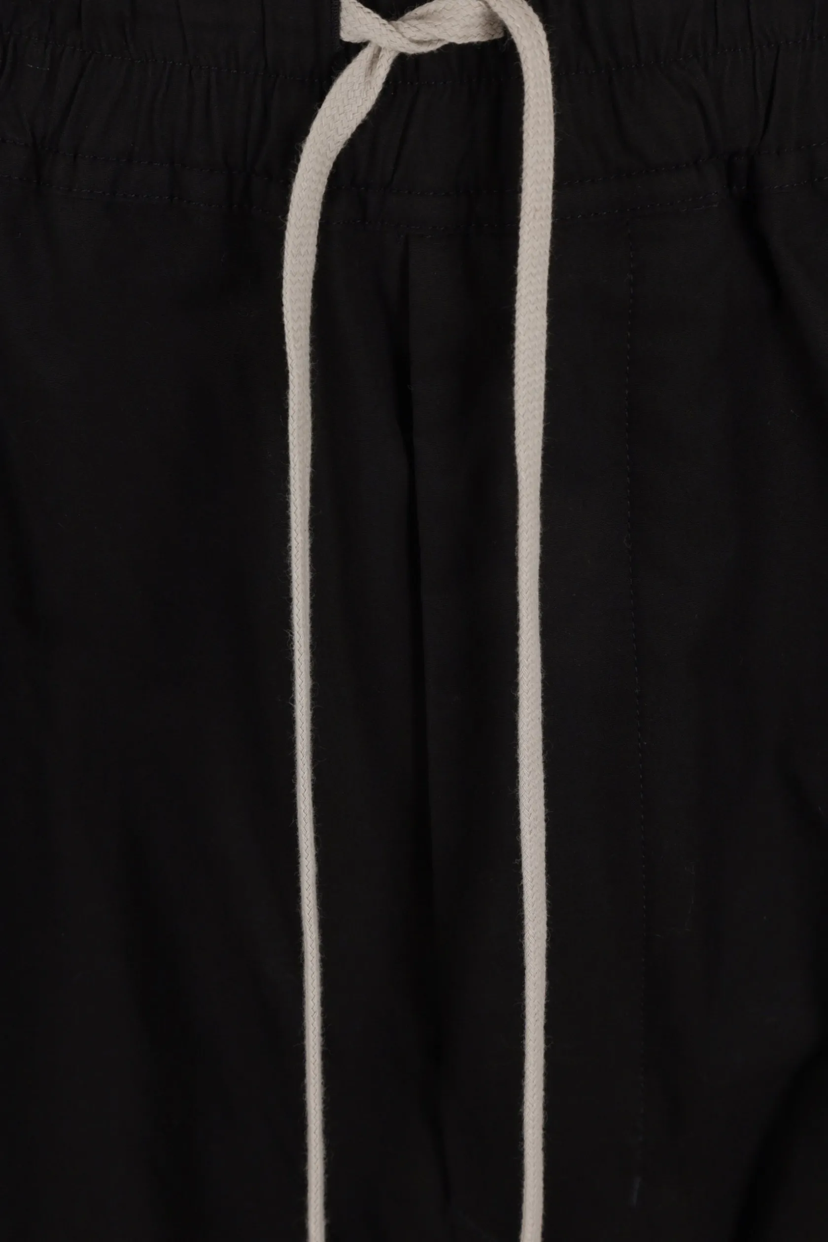 Pantaloni>RICK OWENS pantalone cropped in cotone con coulisse Nero