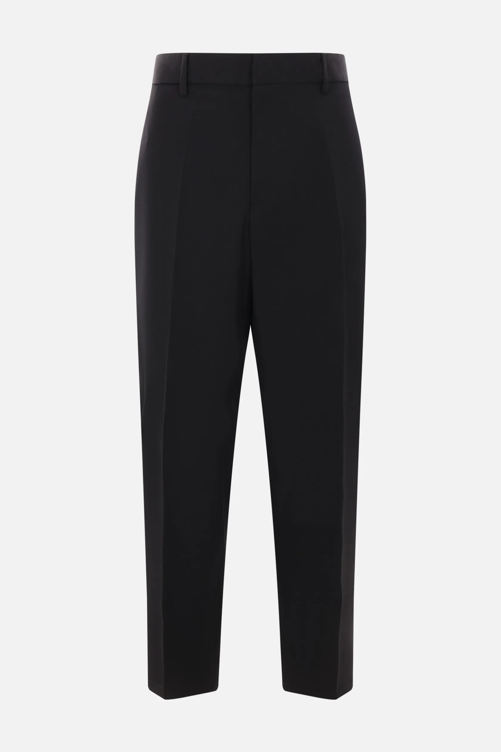 Pantaloni>JIL SANDER pantalone cropped in gabardine Nero