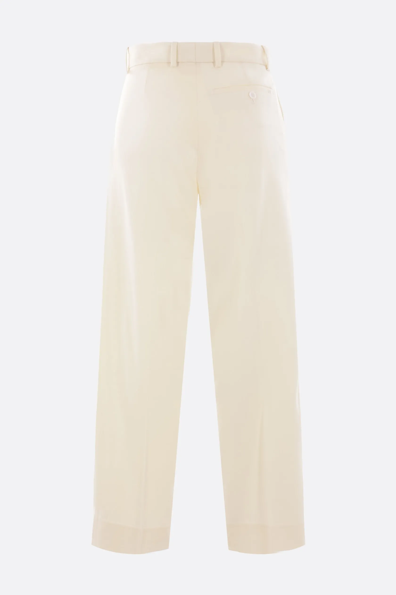 Pantaloni>META CAMPANIA COLLECTIVE pantalone Gilles in twill di lana Bianco