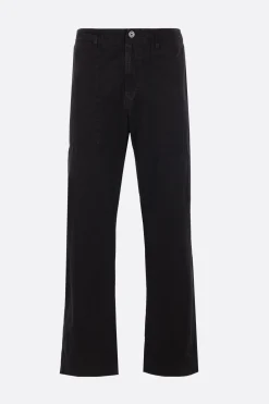 Pantaloni>STONE ISLAND pantalone in cotone patch logo Nero