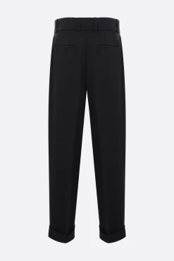 Pantaloni>JIL SANDER pantalone in gabardine con cintura Nero