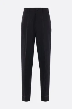 Pantaloni>MAISON MARGIELA pantalone in lino e lana gessato Nero