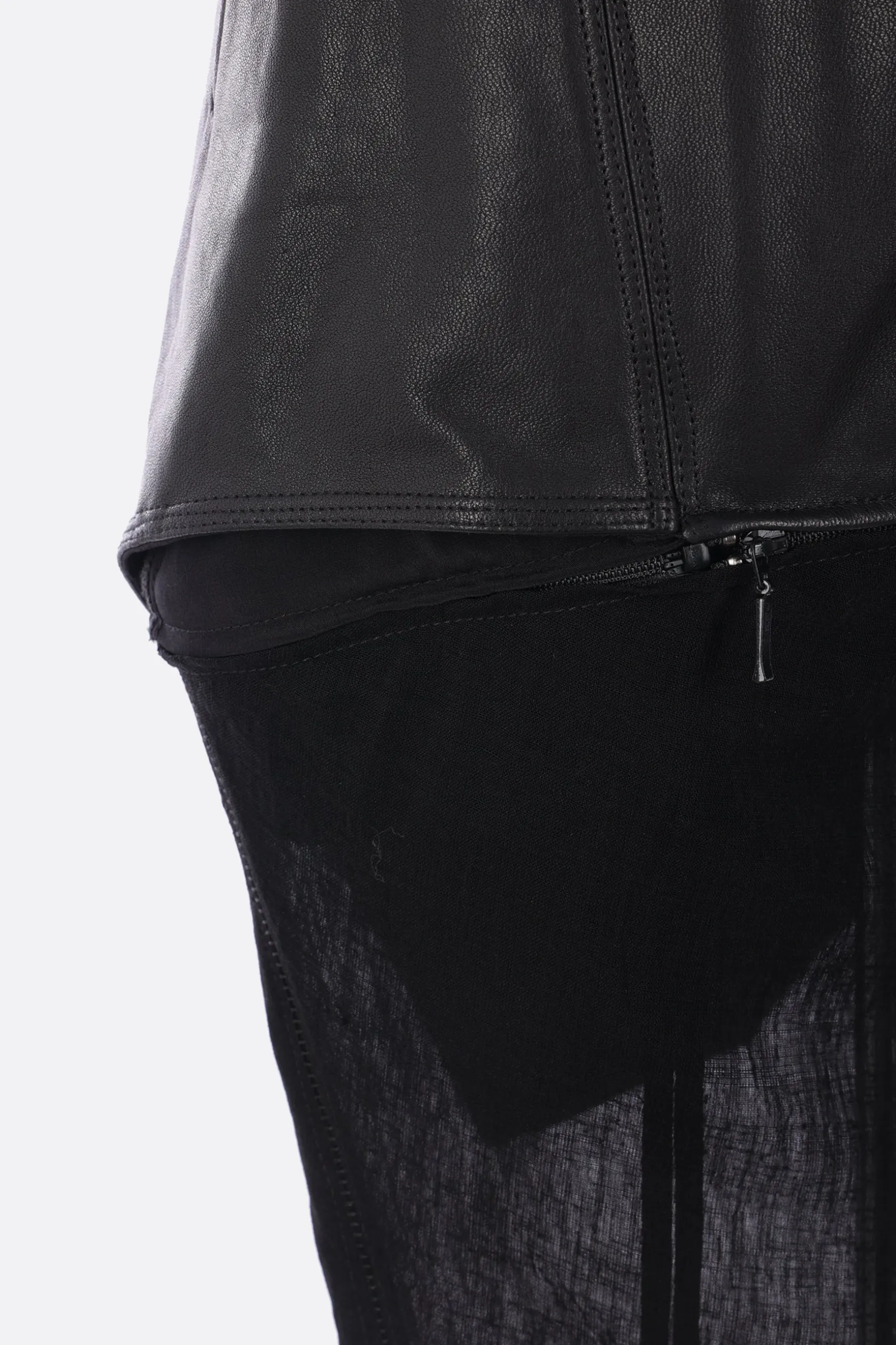 Pantaloni>YEHUAFAN pantalone in pelle e tela Nero