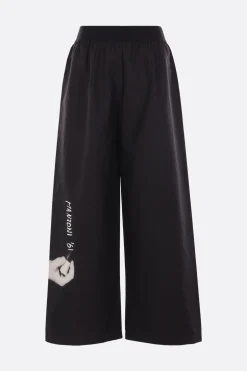 Pantaloni>MARIA CALDERARA pantalone in popeline stampa Manzoni '61 Nero