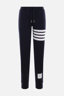 Pantaloni>THOM BROWNE pantalone jogging in jersey dettaglio 4-Bar Blu
