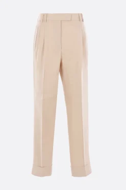 Pantaloni>ALBERTO BIANI pantalone slim-fit in lino e viscosa Neutro