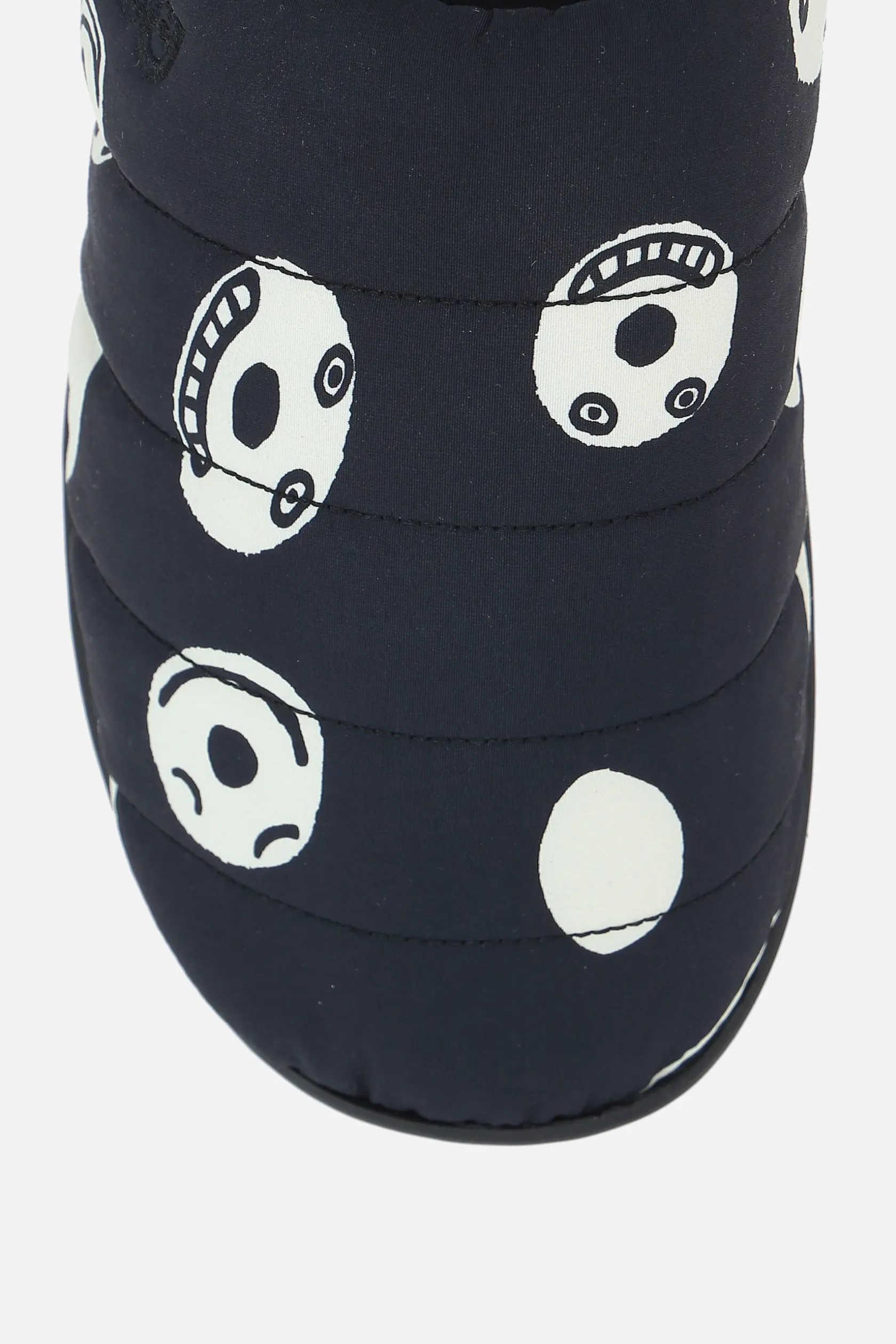 Sandali Flat>SUBU X 10 CORSO COMO pantofola in nylon matelassé stampa Smile Nero