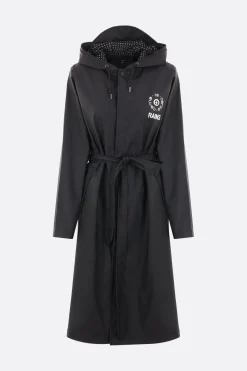 Capispalla>RAINS X 10 CORSO COMO parka A-line in nylon resinato con cintura Nero