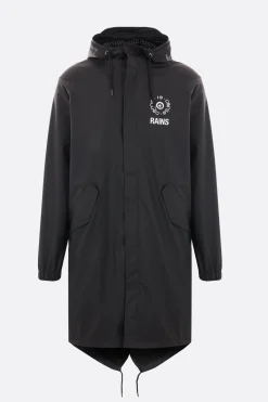 Capispalla>RAINS X 10 CORSO COMO parka Fishtail in nylon resinato Nero