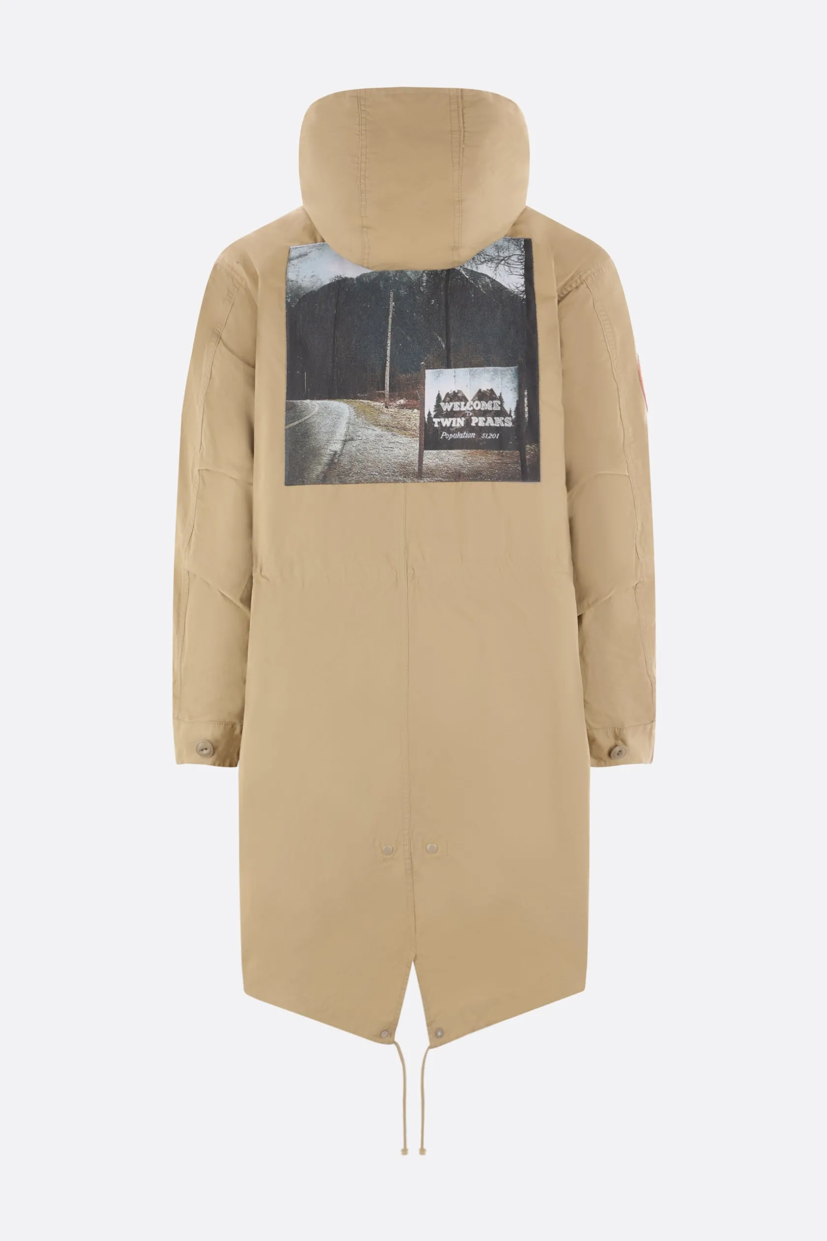 Capispalla>UNDERCOVER parka imbottito in canvas con patch Twin Peaks Neutro