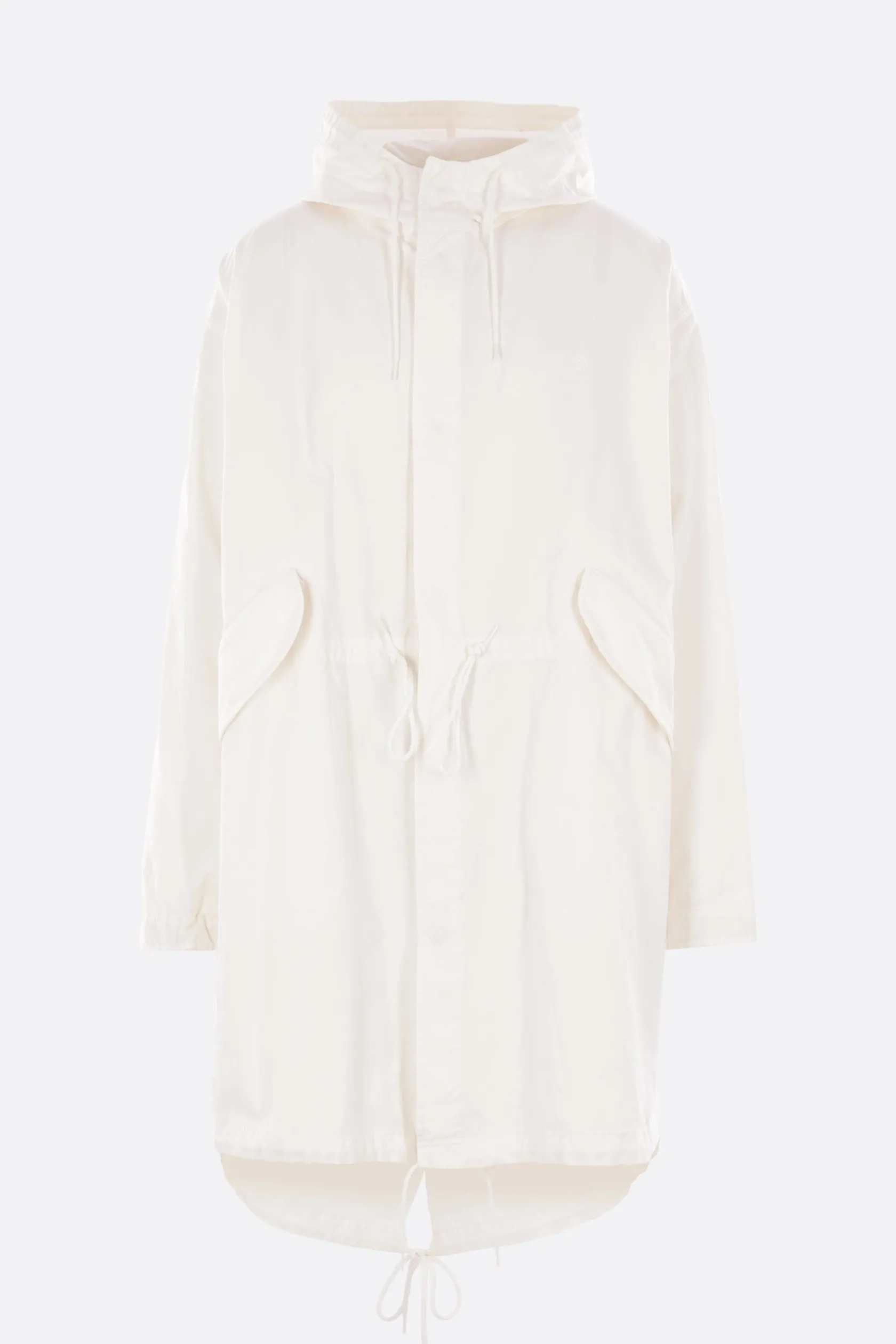 Capispalla>MM6 parka oversize in canvas Bianco