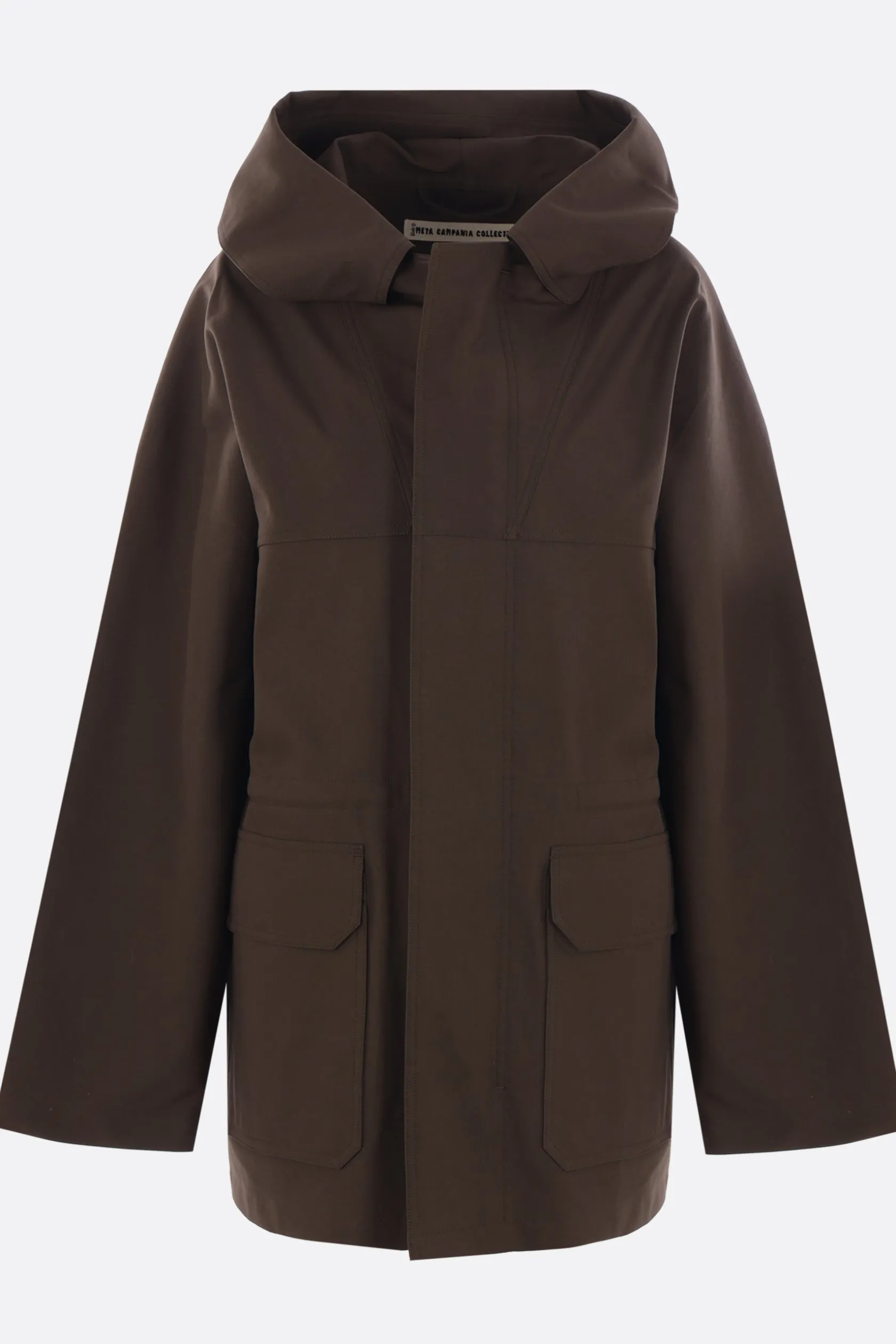 Capispalla>META CAMPANIA COLLECTIVE parka oversize Rainer in cotone Marrone