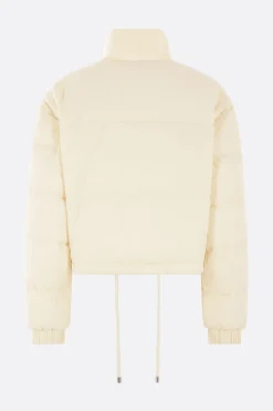 Capispalla>MONCLER piumino cropped Selle in nylon Neutro