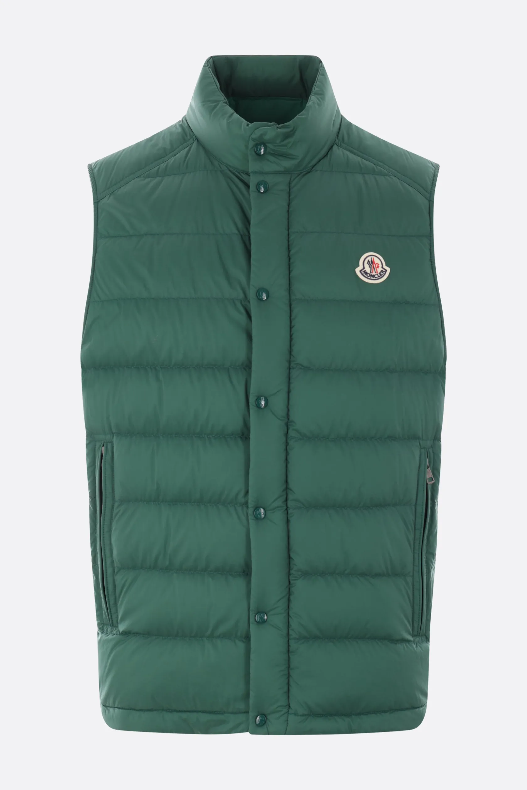 Capispalla>MONCLER piumino smanicato Barthe in nylon Verde