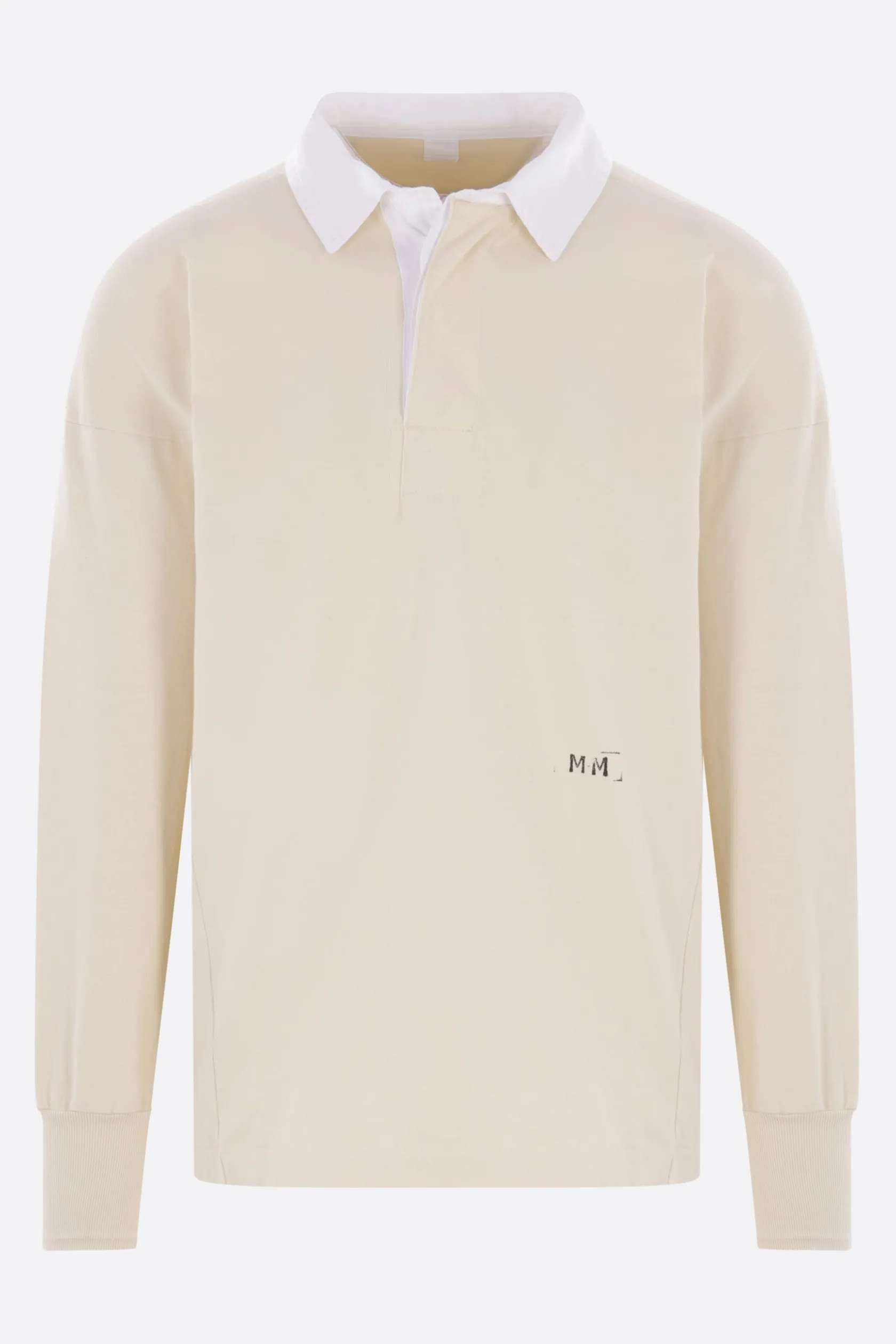 Topwear>MAISON MARGIELA polo a maniche lunghe in cotone Bianco