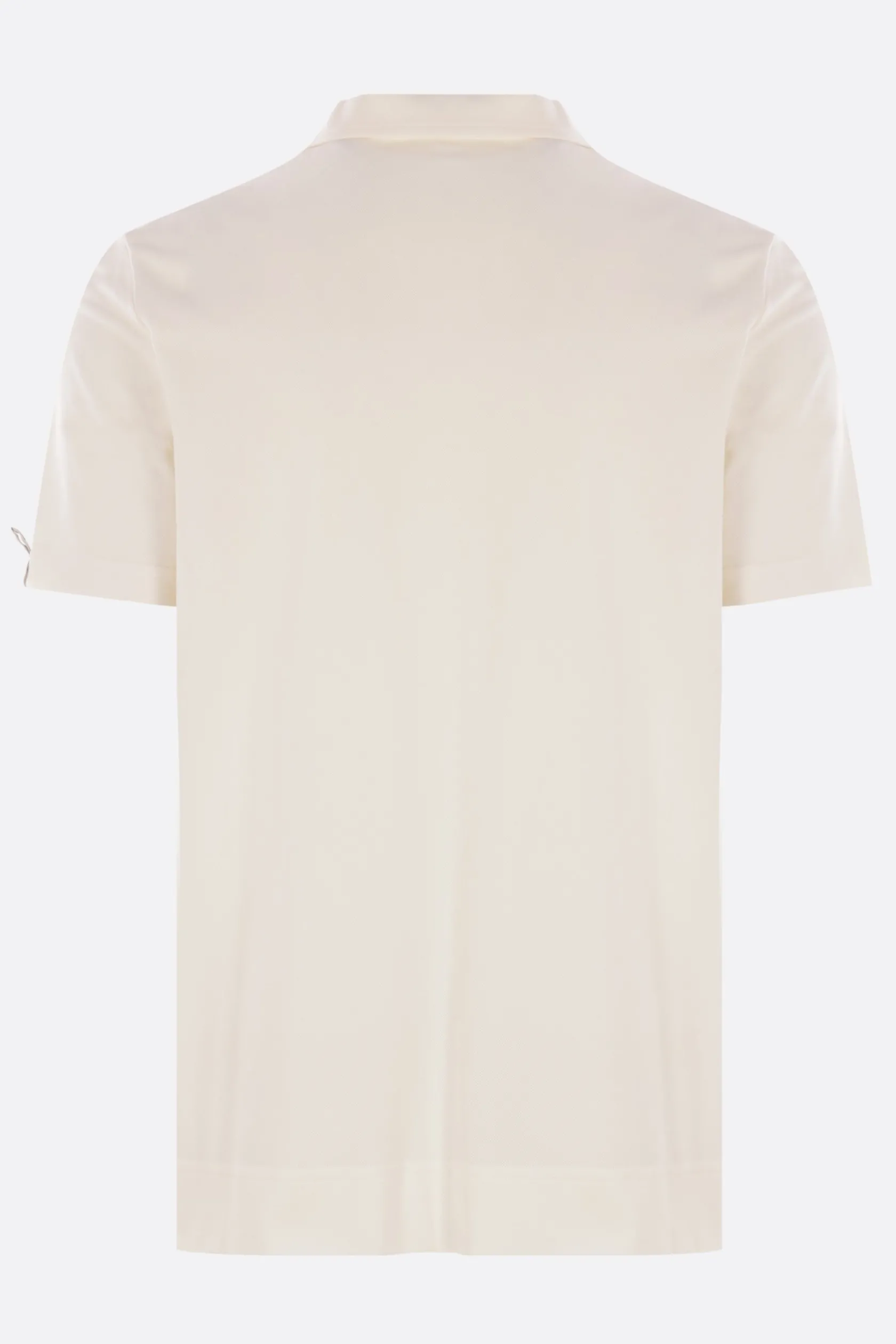 Topwear>MONCLER GRENOBLE polo in piquet patch logo Bianco