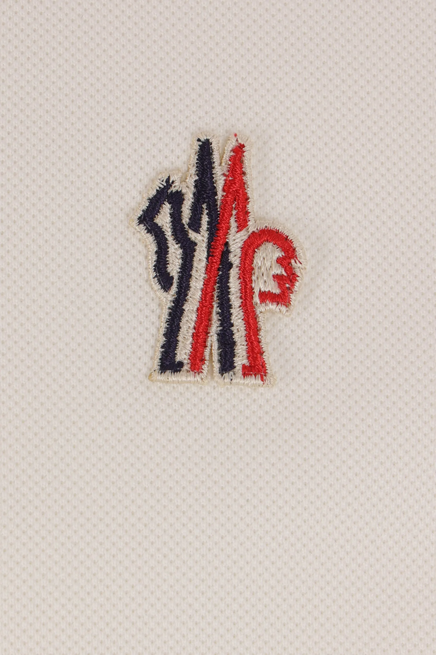 Topwear>MONCLER GRENOBLE polo in piquet patch logo Bianco