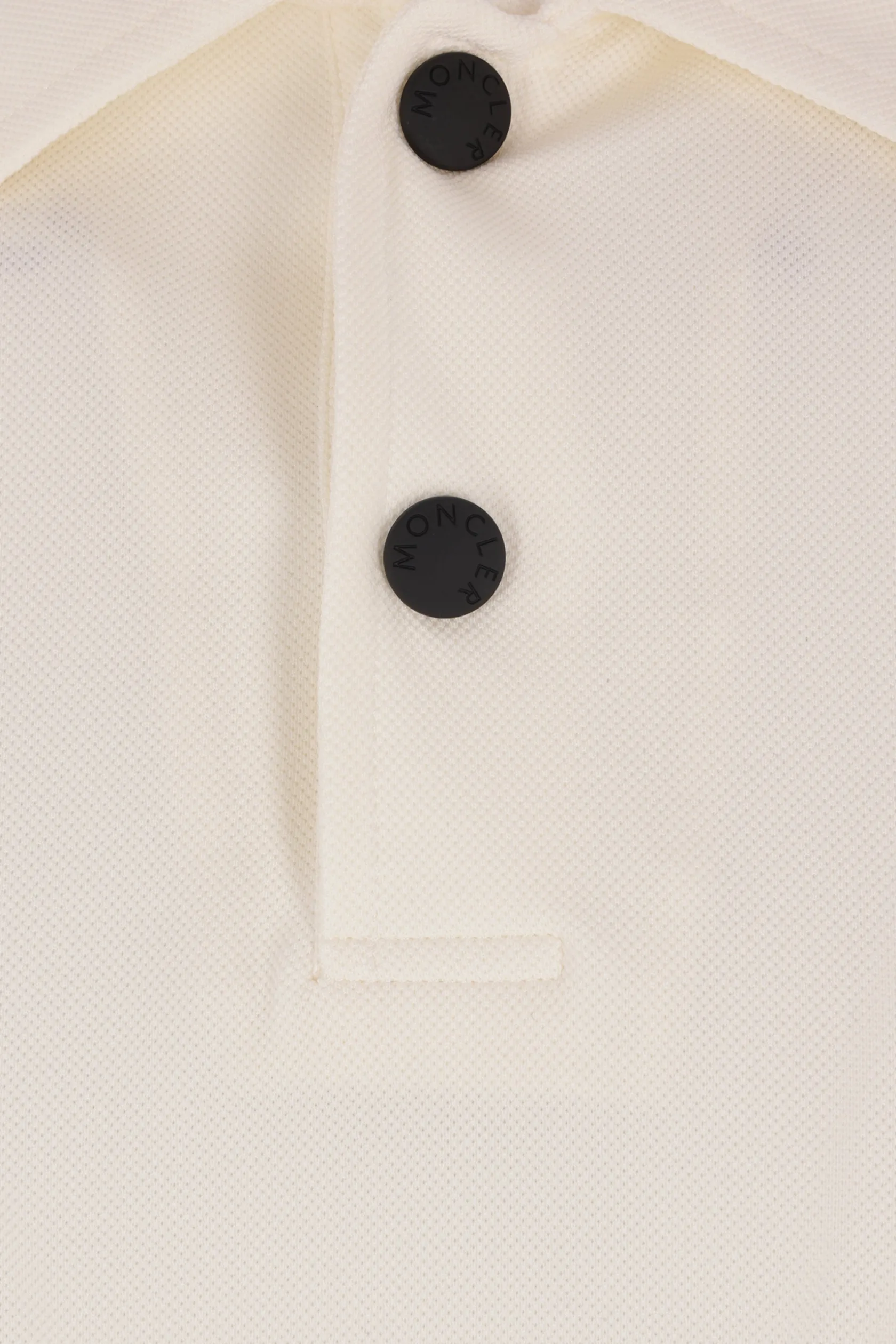 Topwear>MONCLER GRENOBLE polo in piquet patch logo Bianco