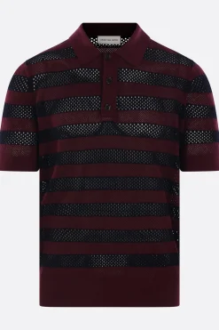 Topwear>DRIES VAN NOTEN polo Mercy in maglia traforata Viola