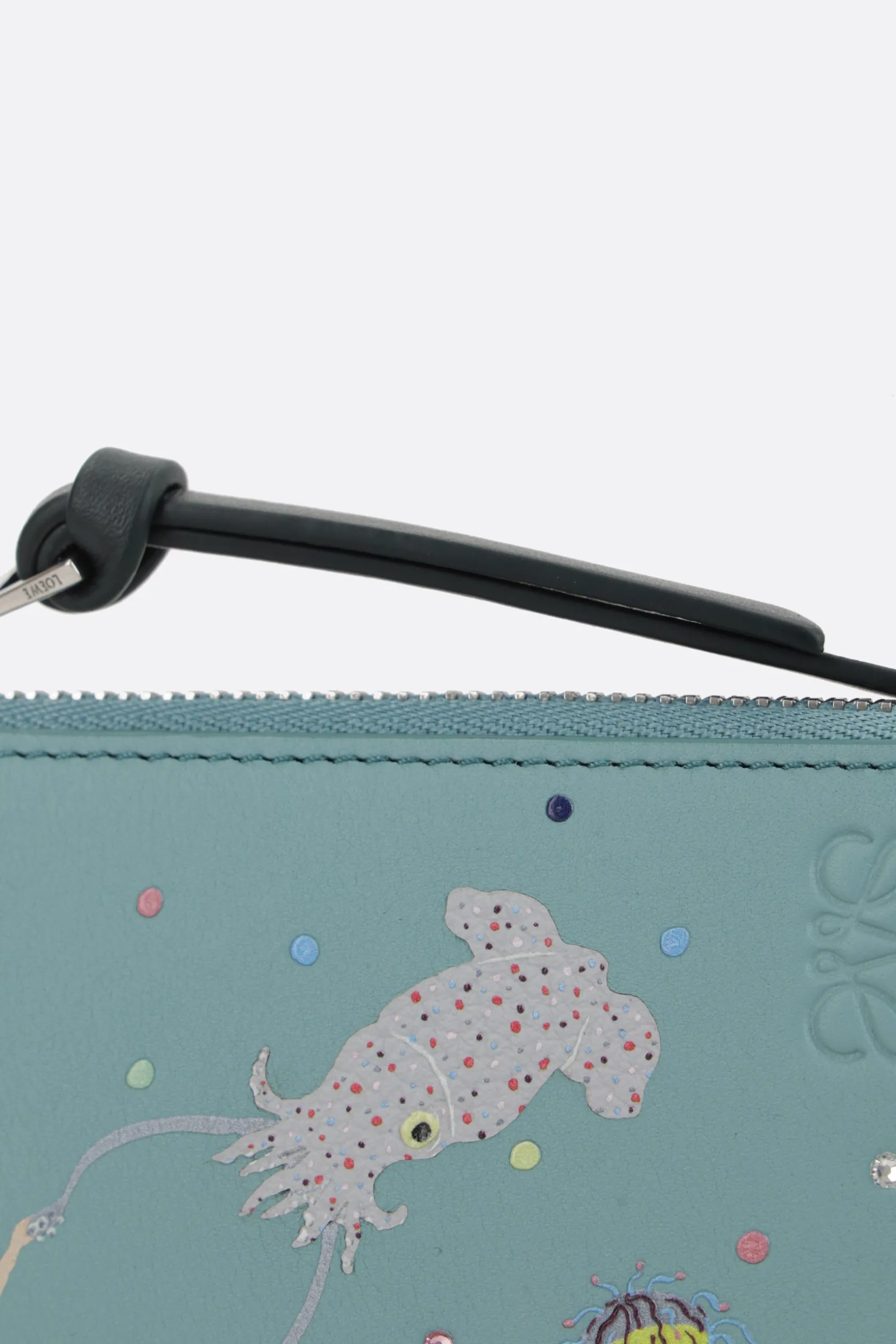 Piccola Pelletteria>LOEWE porta carte con zip Deep Sea in nappa Blu