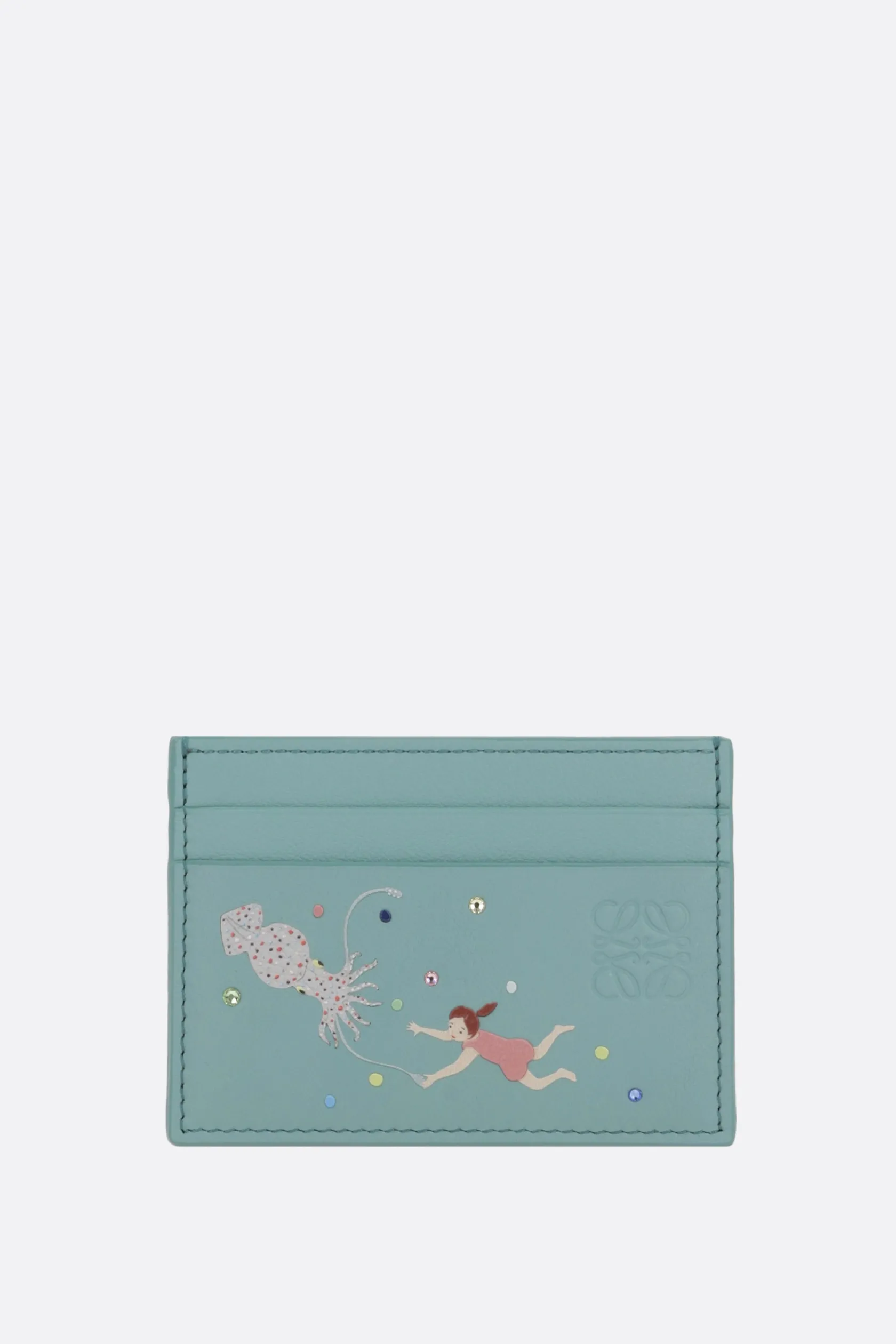 Piccola Pelletteria>LOEWE porta carte Deep Sea in nappa Blu