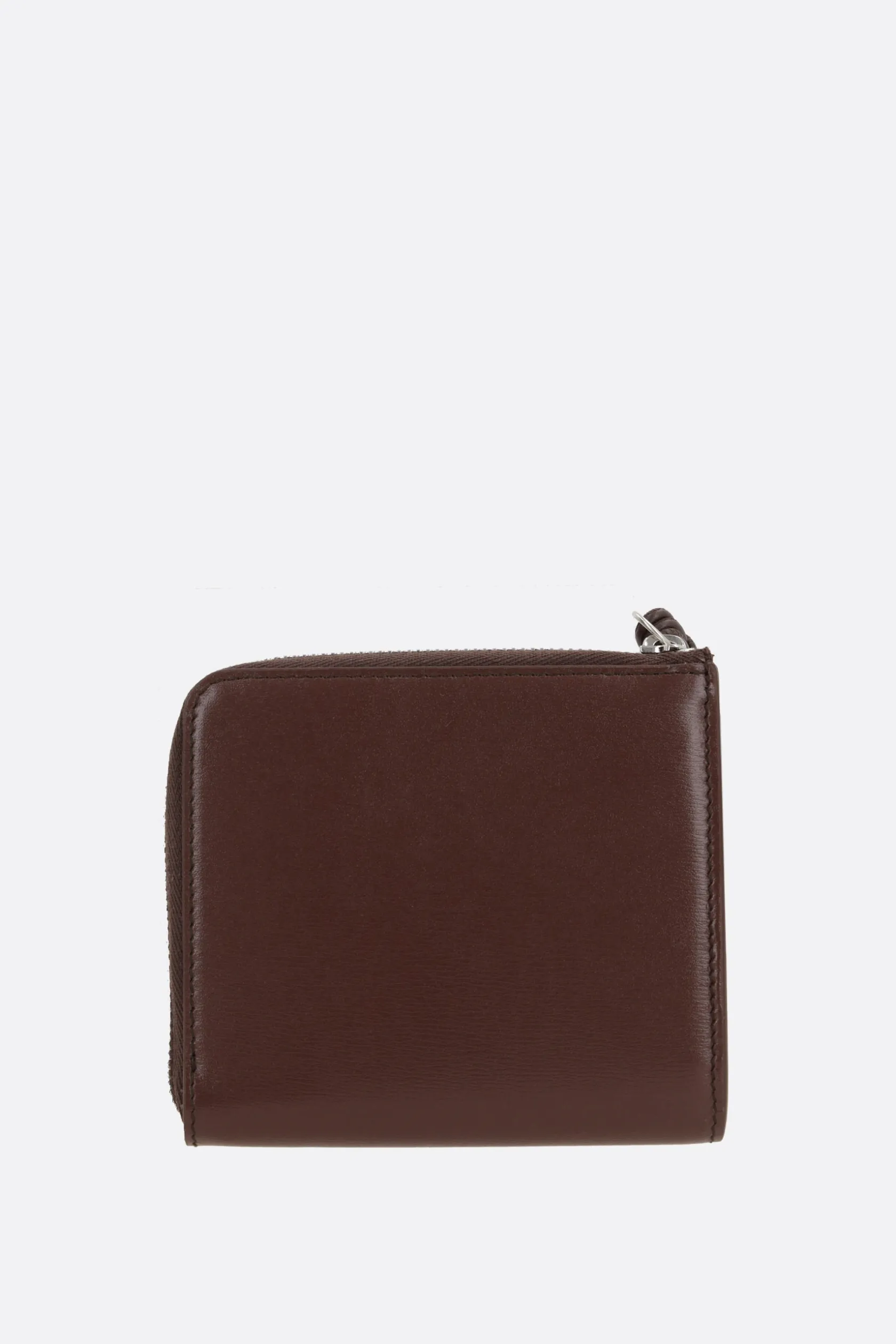 Piccola Pelletteria>JIL SANDER porta carte half-zip in pelle liscia Marrone