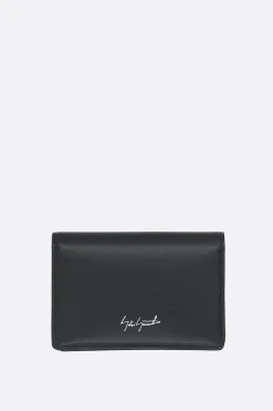 Piccola Pelletteria>DISCORD YOHJI YAMAMOTO porta carte in pelle liscia Nero