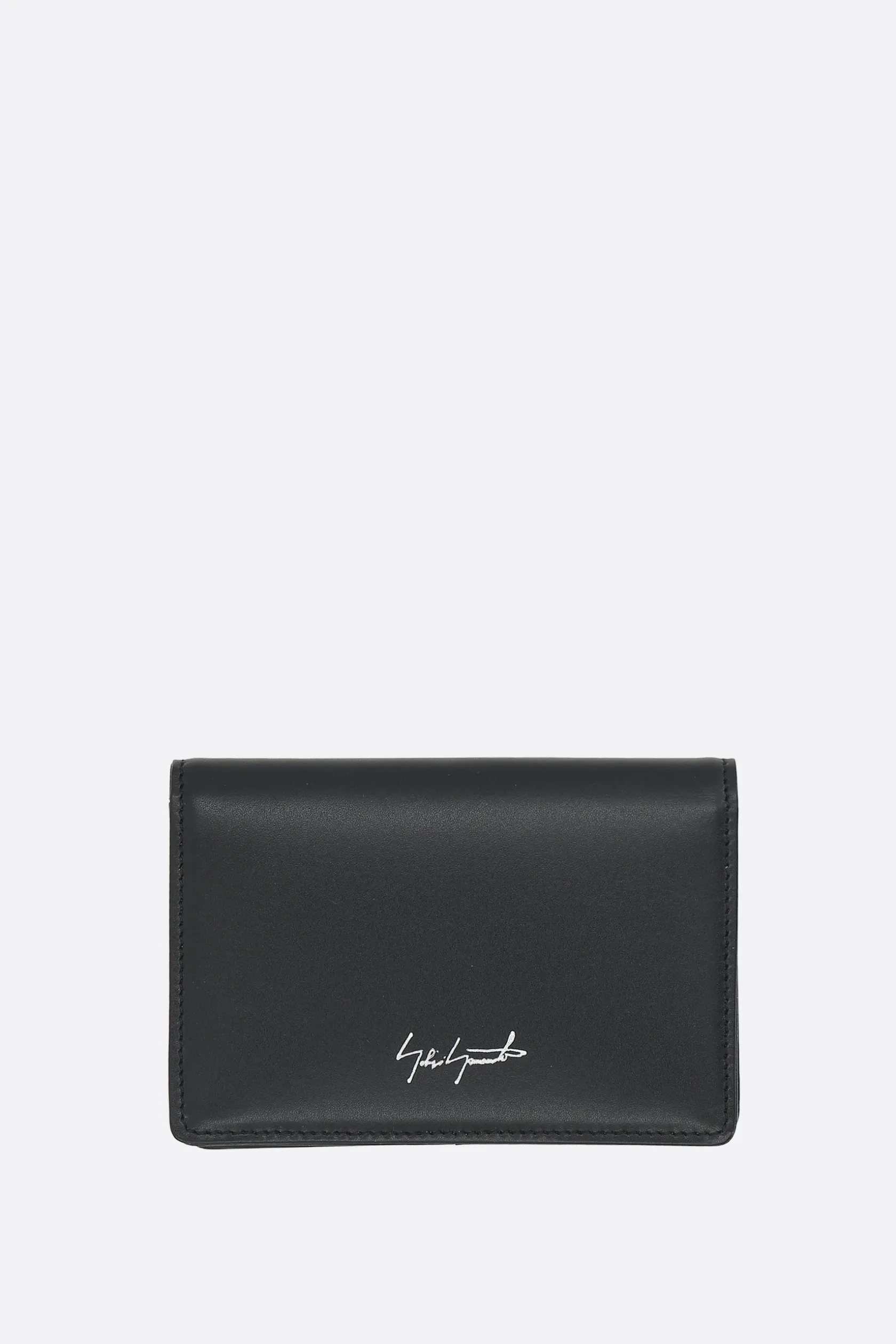 Piccola Pelletteria>DISCORD YOHJI YAMAMOTO porta carte in pelle liscia Nero