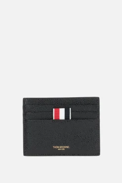 Piccola Pelletteria>THOM BROWNE porta carte in pelle Pebble Grain Nero
