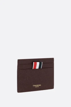 Piccola Pelletteria>THOM BROWNE porta carte in pelle pebble grain Rosso