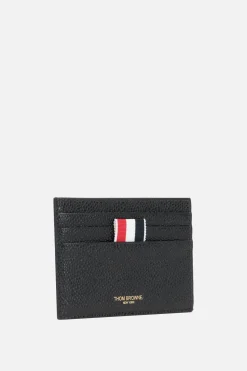 Piccola Pelletteria>THOM BROWNE porta carte in pelle Pebble Grain Nero