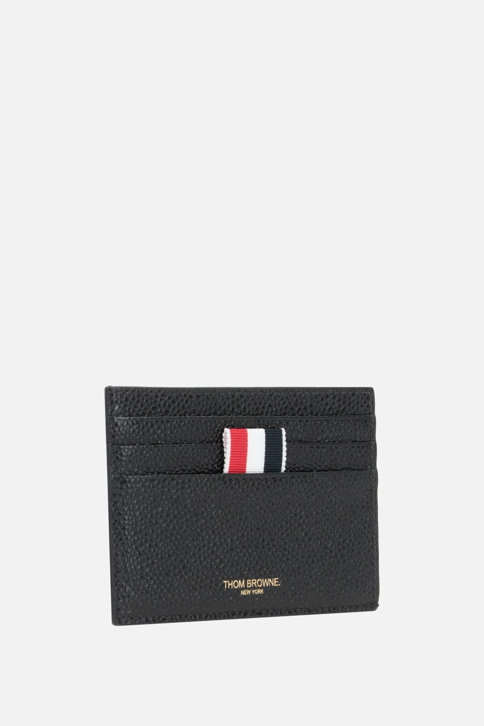 Piccola Pelletteria>THOM BROWNE porta carte in pelle Pebble Grain Nero