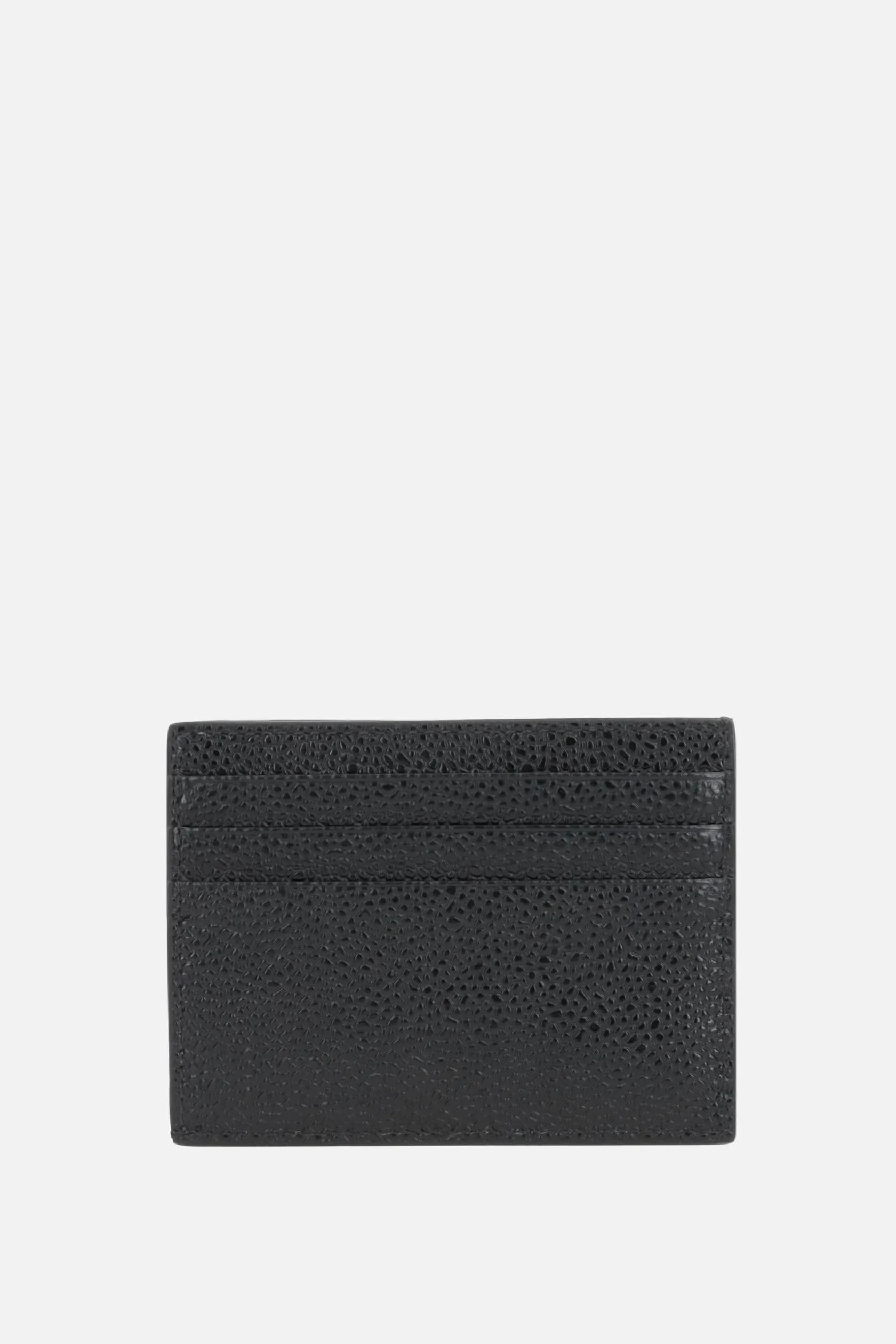 Piccola Pelletteria>THOM BROWNE porta carte in pelle Pebble Grain Nero