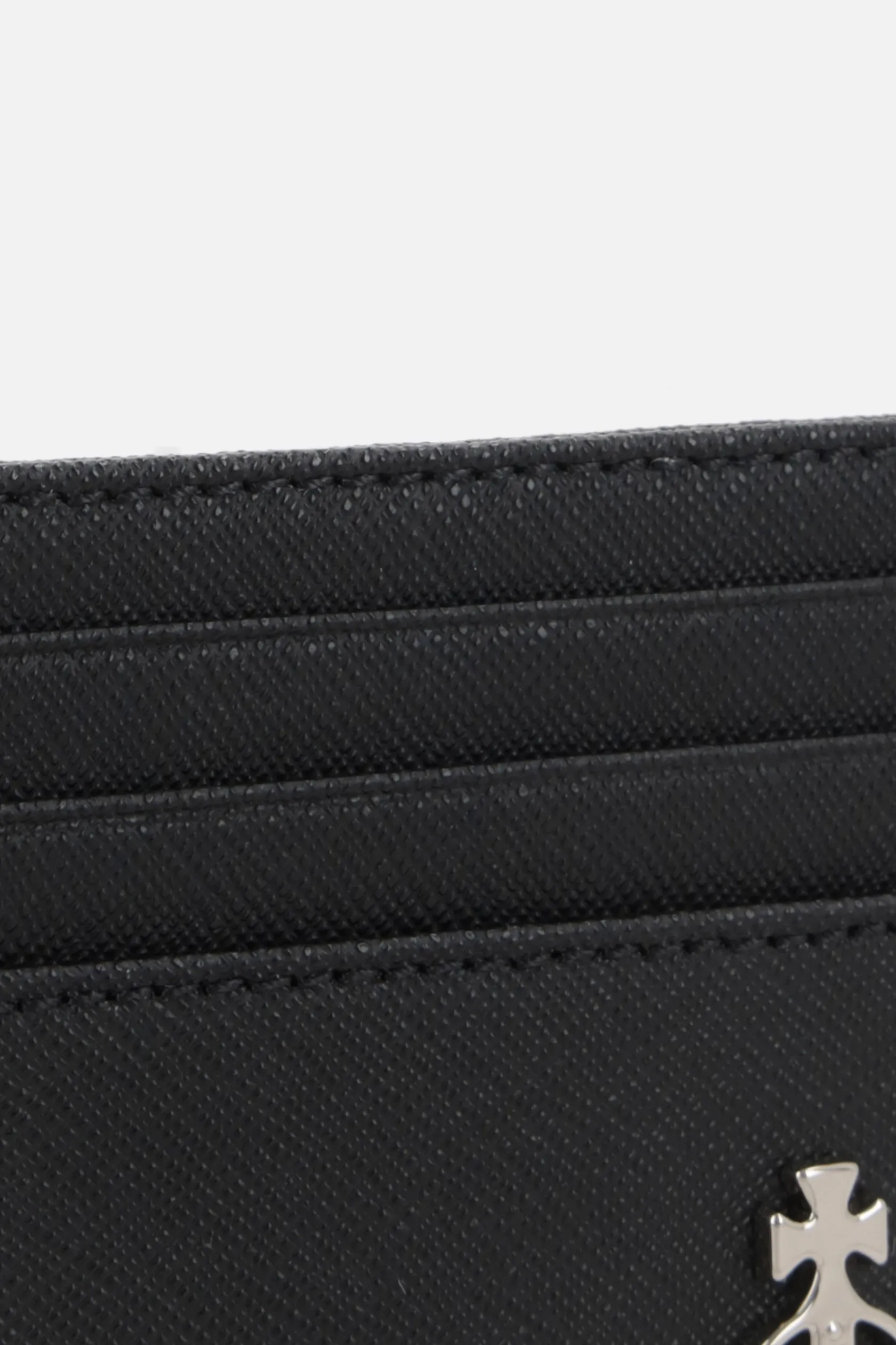 Piccola Pelletteria>VIVIENNE WESTWOOD porta carte in pelle saffiano Nero