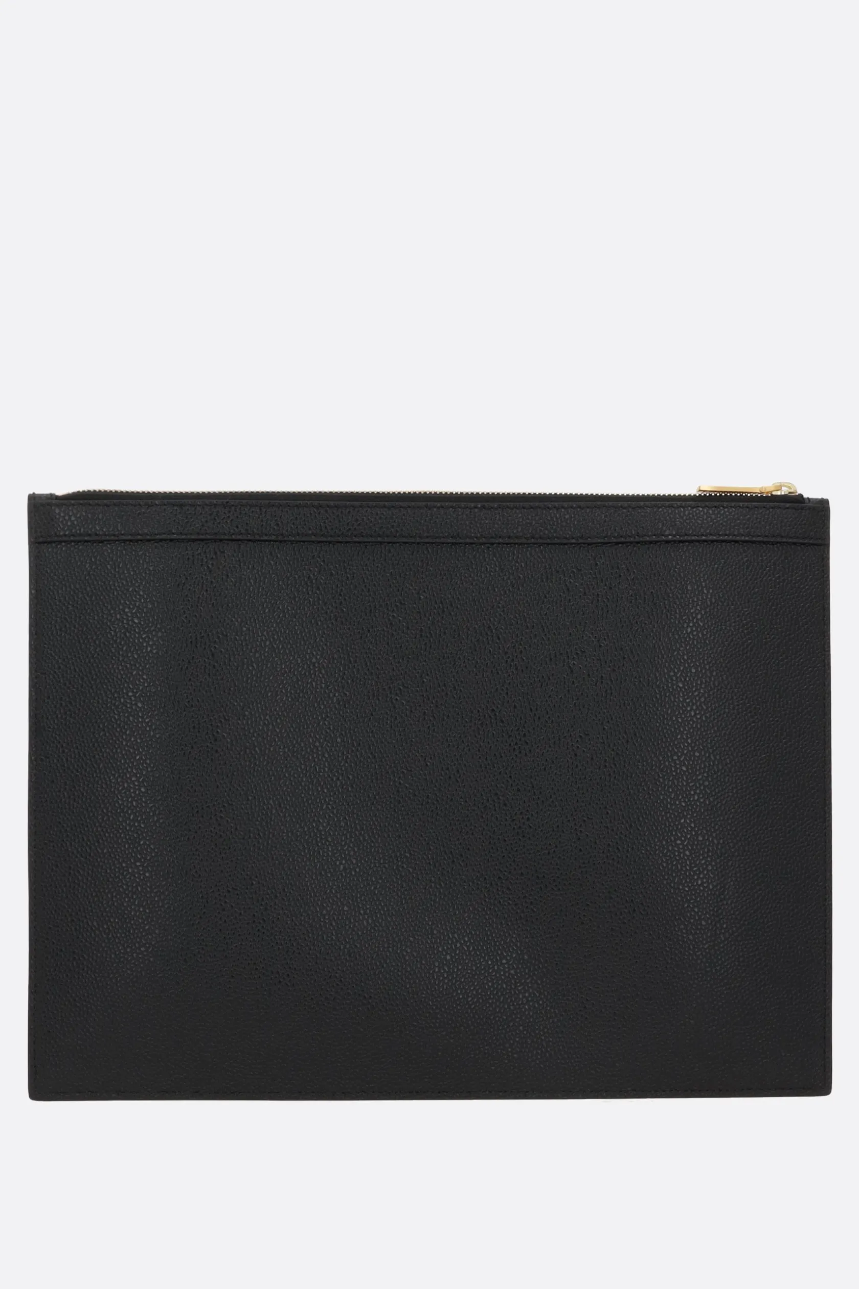 Borse A Mano>THOM BROWNE porta documenti medio in pelle Pebble Grain Nero