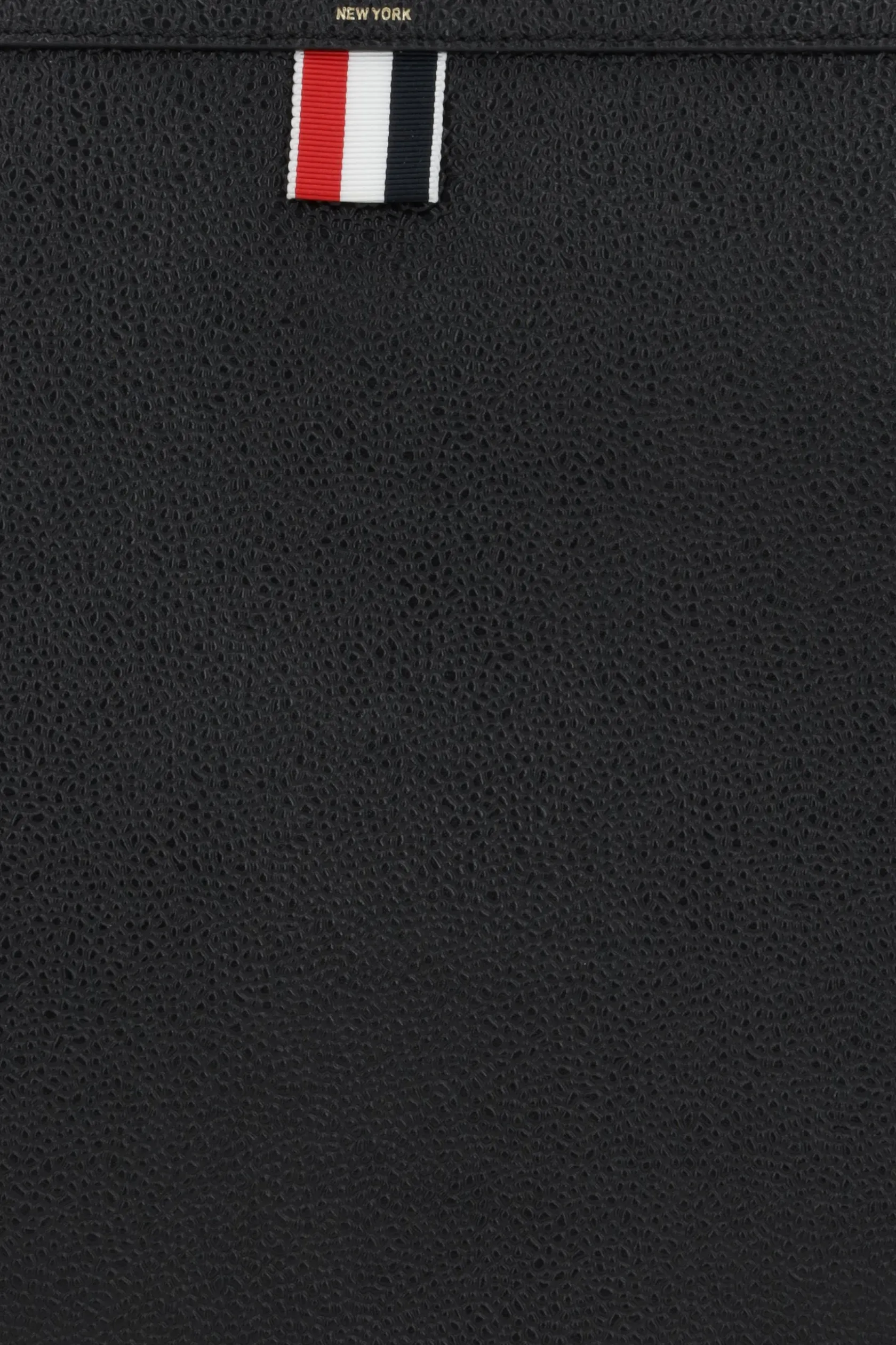 Borse A Mano>THOM BROWNE porta documenti medio in pelle Pebble Grain Nero
